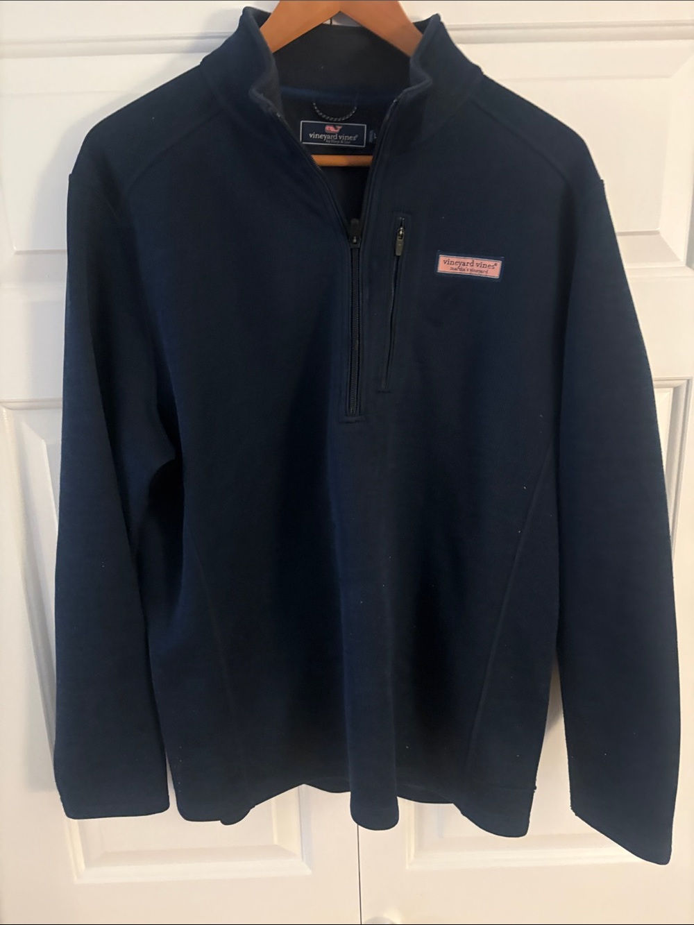 Vineyard Vines Navy Half-Zip Chest Pocket Sweater